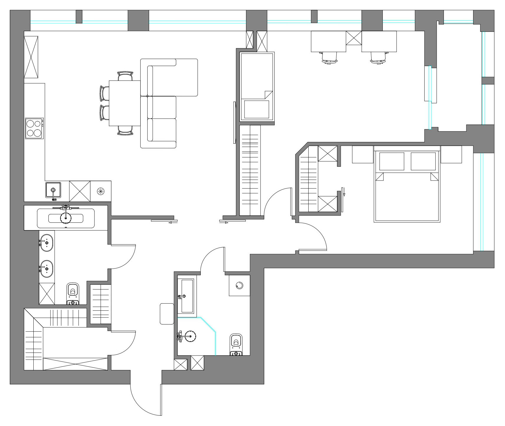 Поиск планировки: 8 вариантов (!) + финал для московской «двушки»