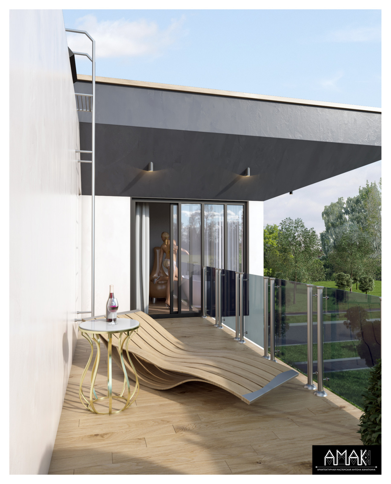 Вид на балкон