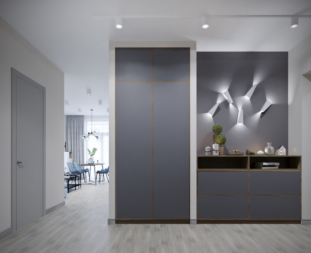 Современный стиль в синих тонах. Квартира в Сталинском доме.