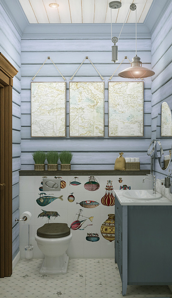 Прованс в клееном брусе. Санузлы