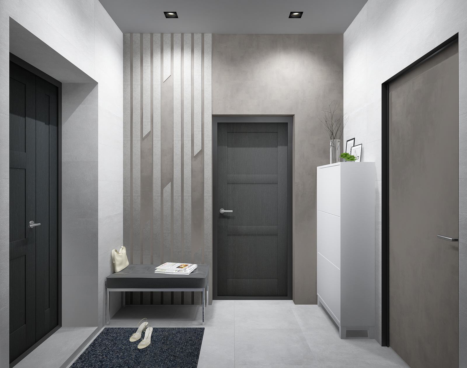 МОНОХРОМ С АКЦЕНТАМИ. Современный графичный интерьер.