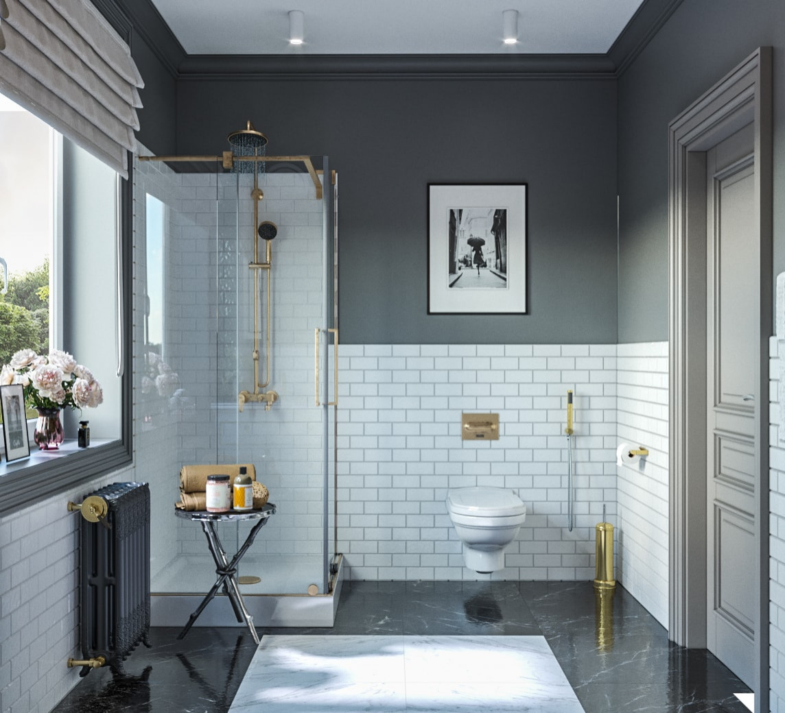 Дизайн коттеджа в неоклассическом стиле 260 кв.м. (2018 год)