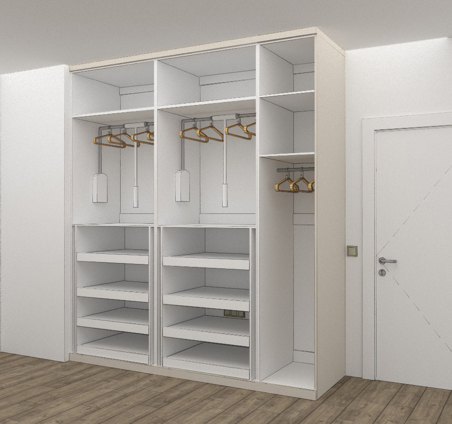 Шкаф прямой визуализация