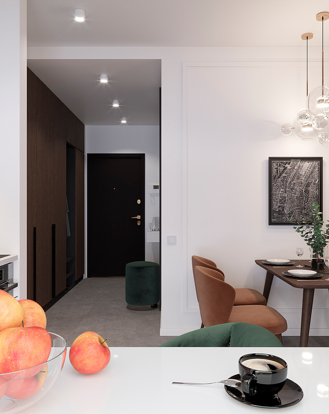 Дизайн-проект двухкомнатной квартиры с кухней-гостиной