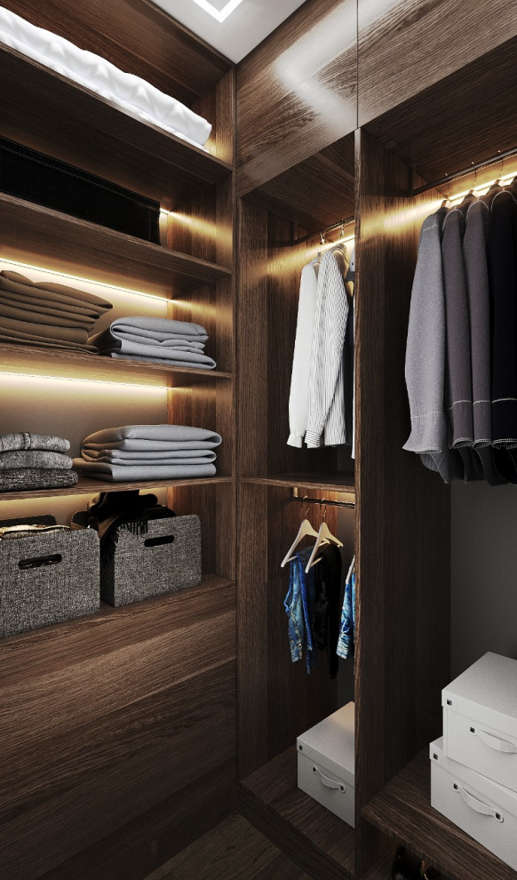 Гостевая спальня с санузлом и гардеробной в частном доме