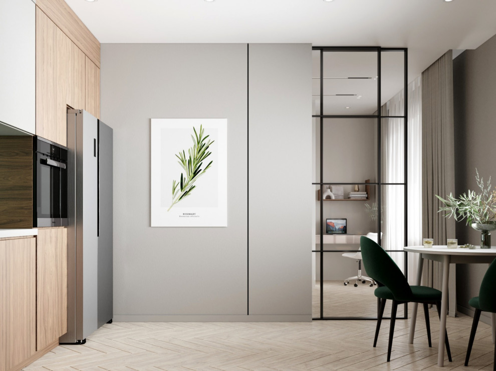 Обложка проекта: Кухня в скандинавском стиле в ЖК "Нахабино"