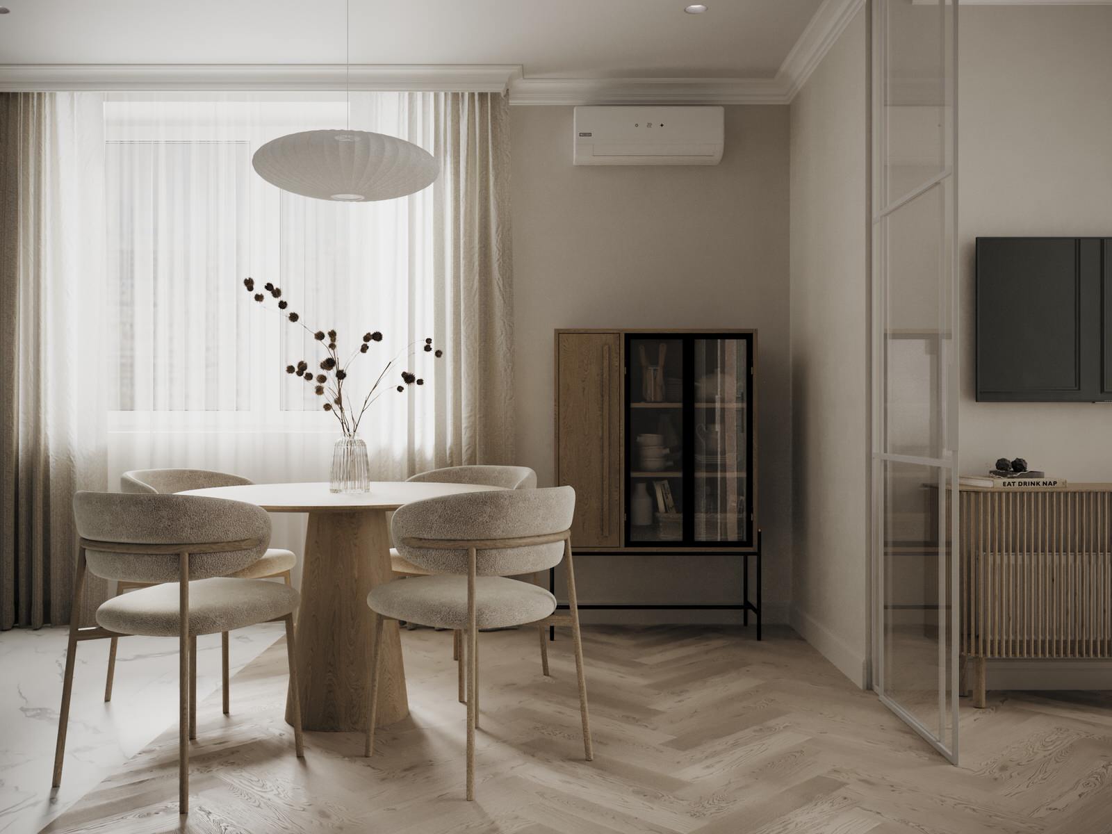 Уютная квартира в спокойных светлых оттенках