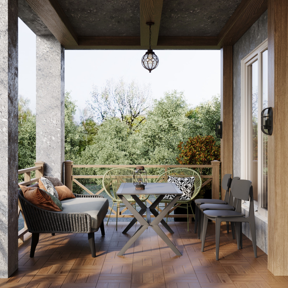 Дизайн 2х этажного дома в стиле эклектика