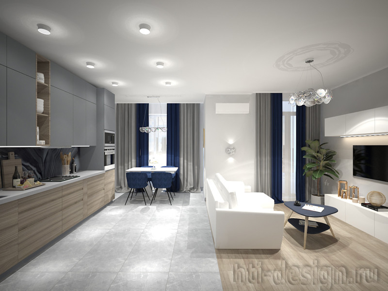 Обложка проекта: Дизайн 3-комнатной квартиры в современном стиле