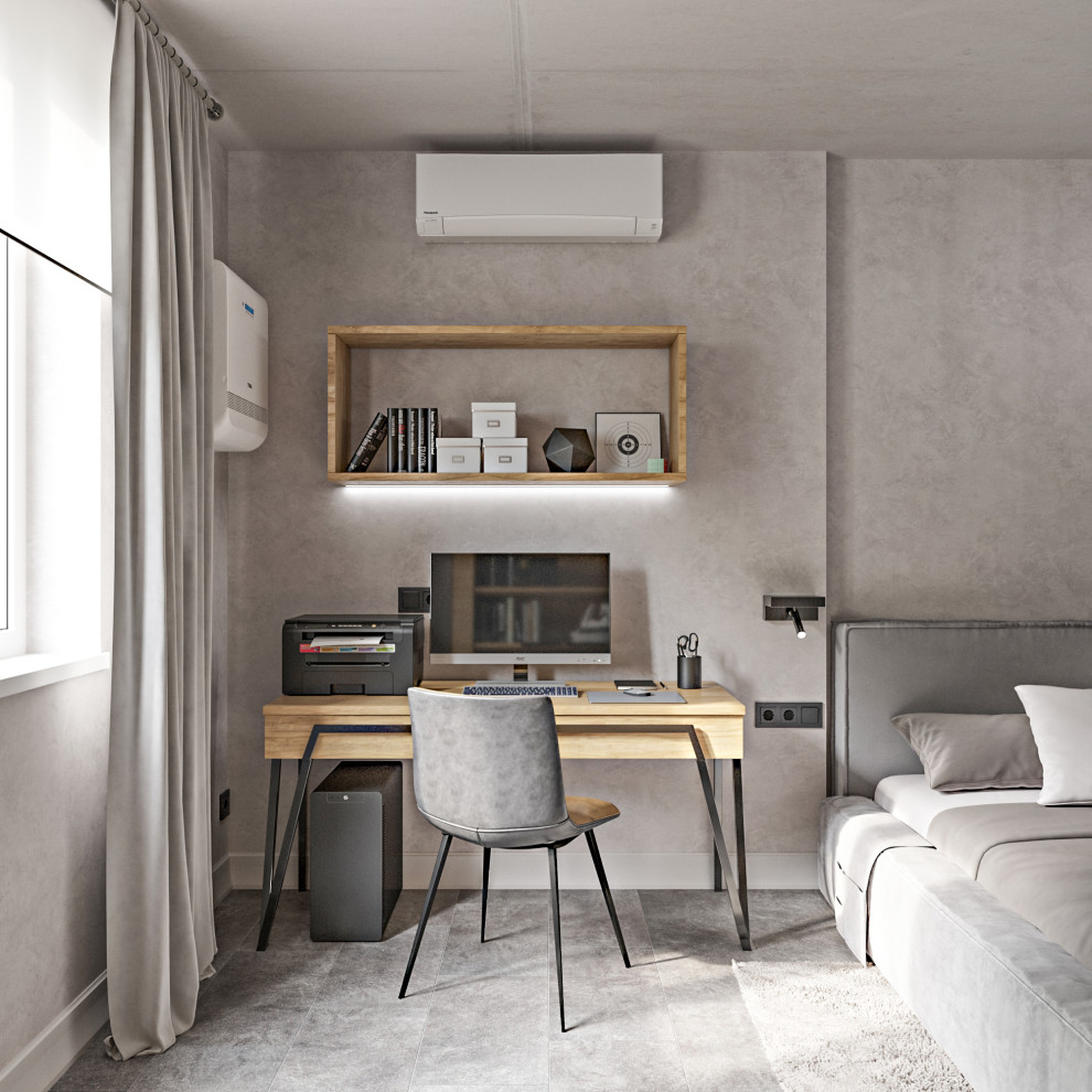 Серая квартира лофт