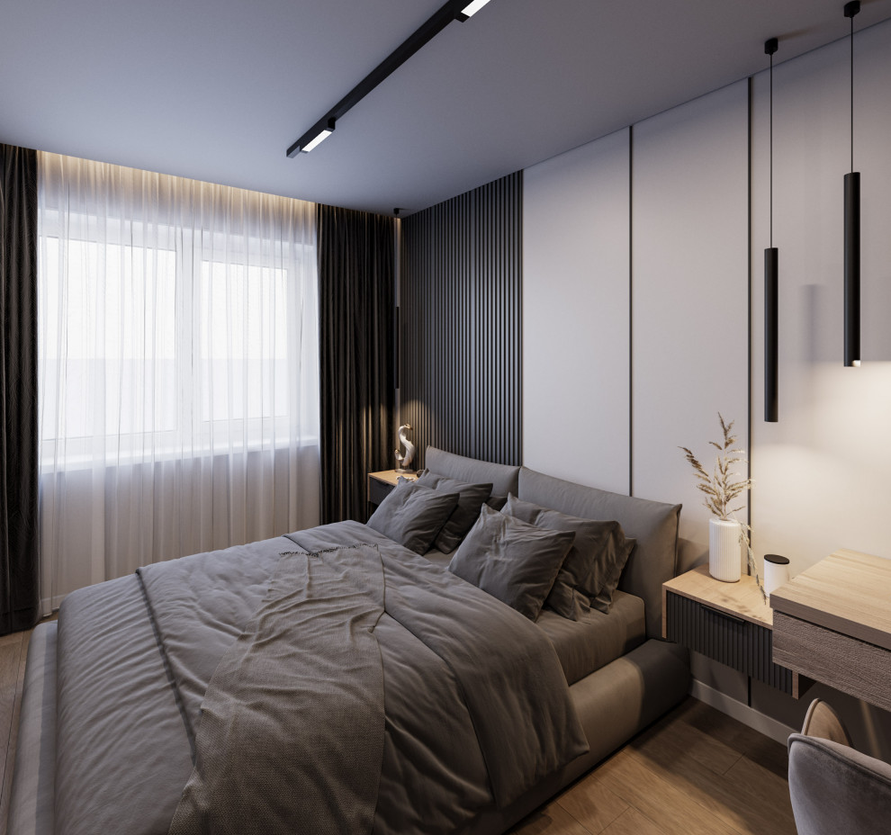 Дизайн "Брутальный серый с добавлением дерева"