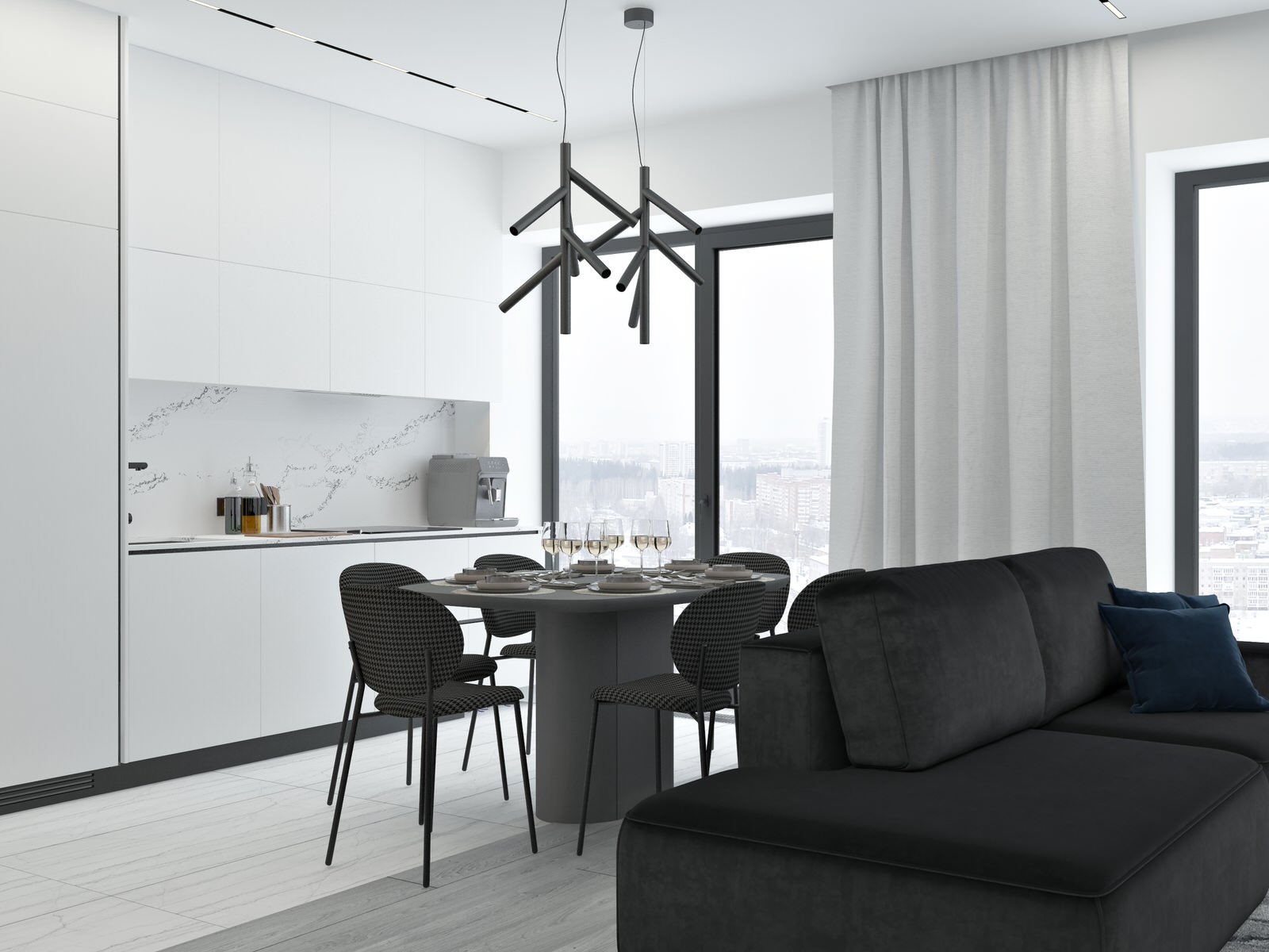 2-х комнатная квартира в современном стиле для молодой семьи