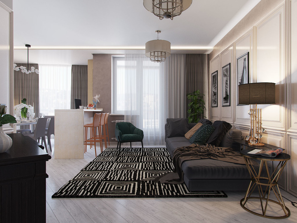 Обложка проекта: Гостиная в стиле Фьюжн