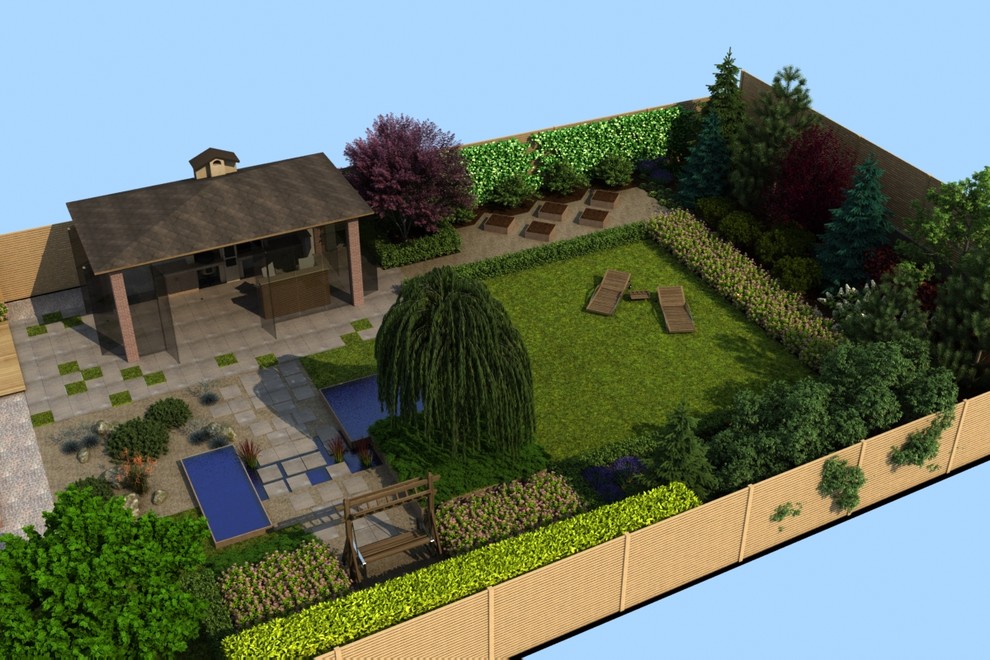 Дизайн-проект участка 9 соток. 3D визуализация