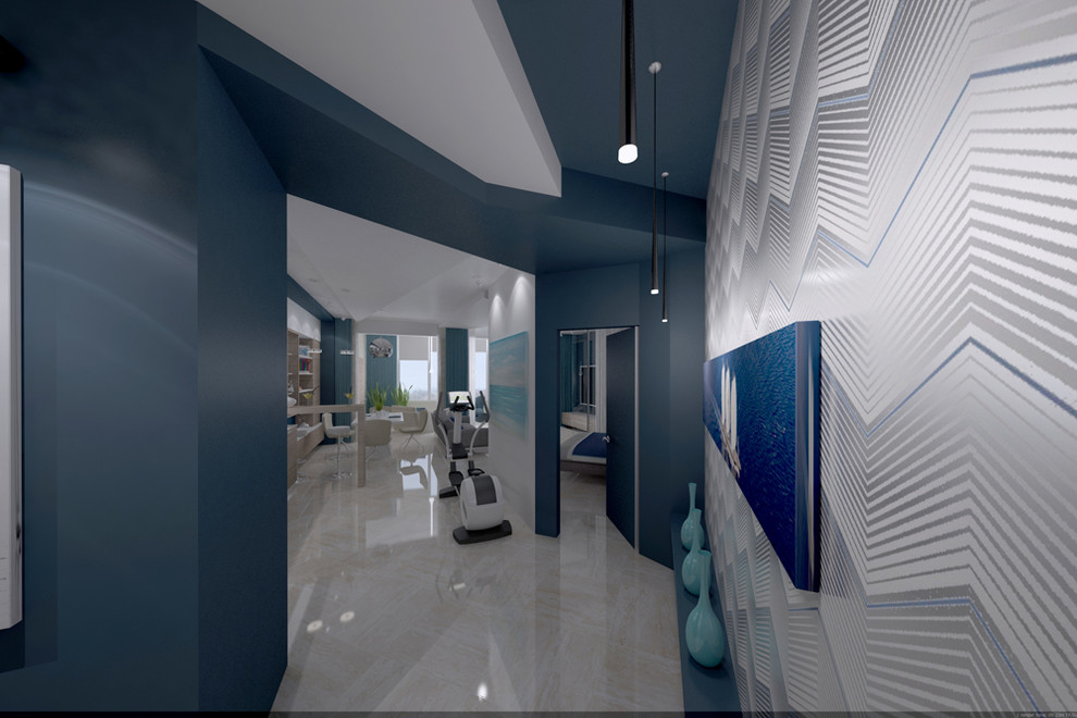 Дизайн проект квартиры в городе Сочи, минимализм морской