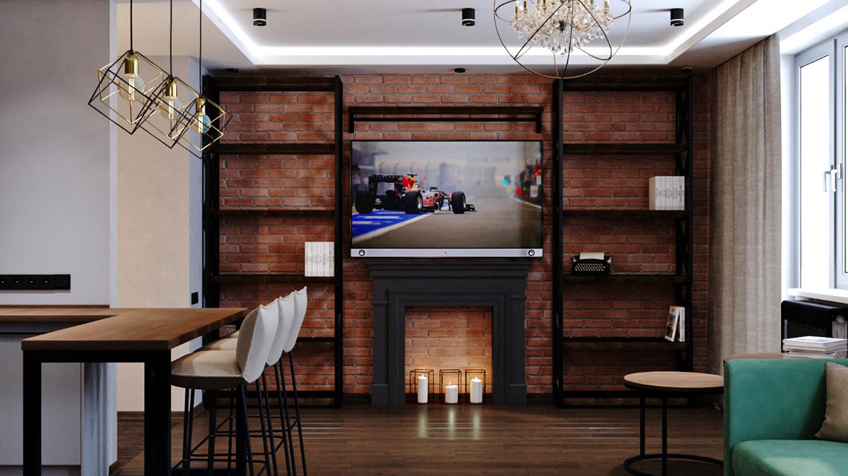 Дизайн-проект квартиры в г.Химки 65 м2 (стиль Лофт)