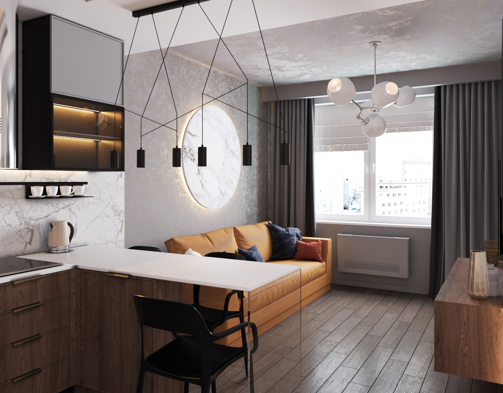 Дизайн интерьера квартиры в современном стиле. Минск.  ул. Туровского