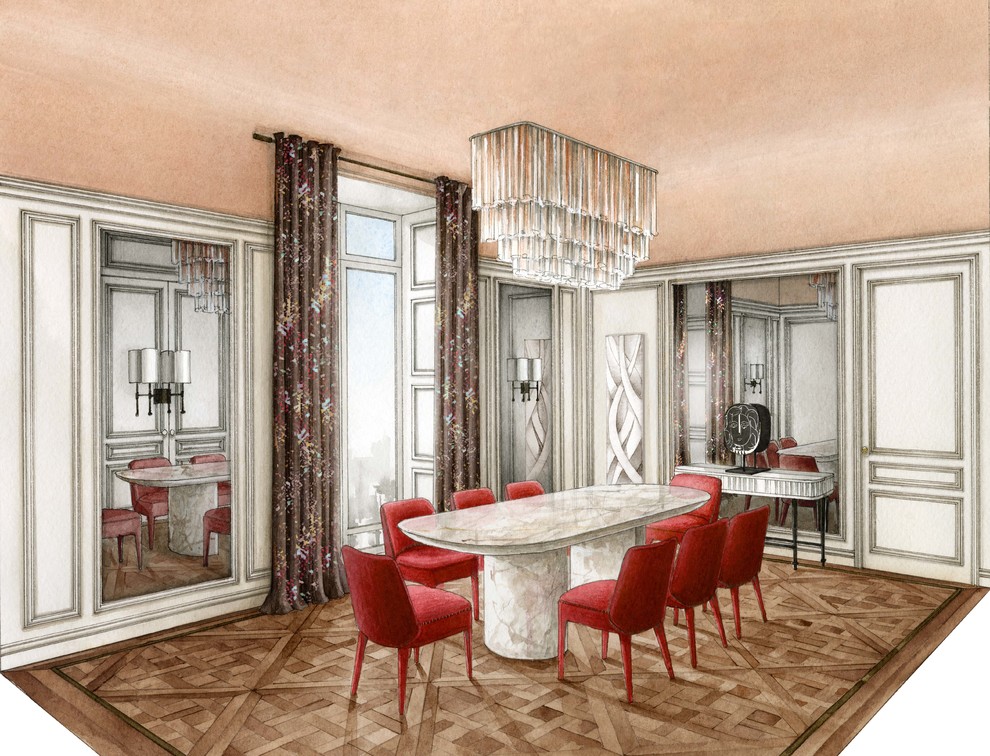 Эскизы интерьера для проекта дизайнера Анастасии Трубкиной