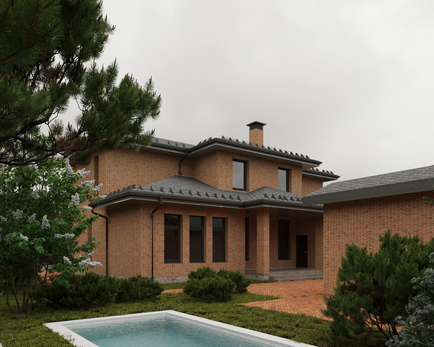 2-х этажный дом в классическом стиле со вторым сетом