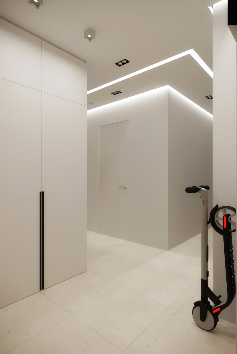 Кухня-гостиная для молодой пары в стиле Total minimalism