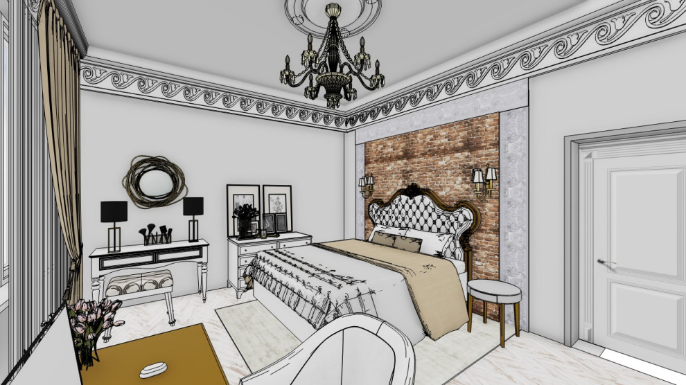 Скетчи спальня