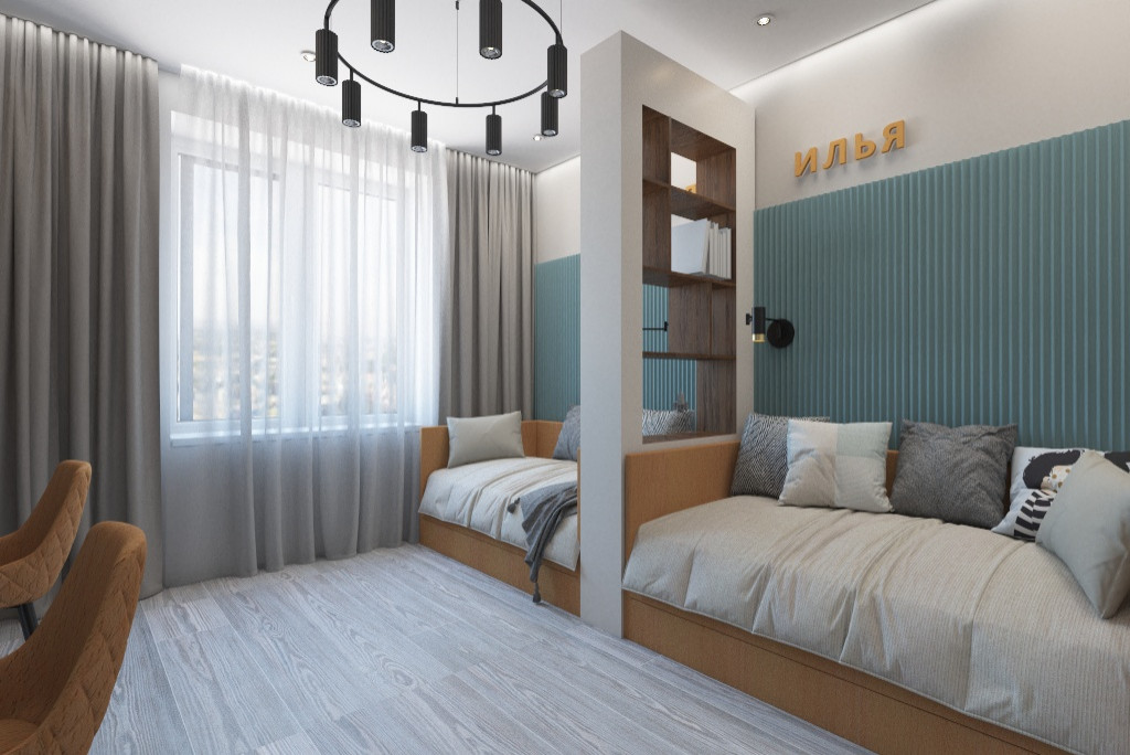 Ракурсы гостиной и детской.