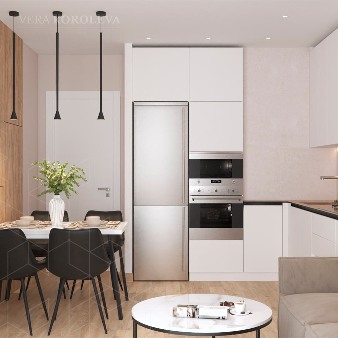 Дизайн-проект двухкомнатной  квартиры для семьи с детьми в ЖК "Модум"