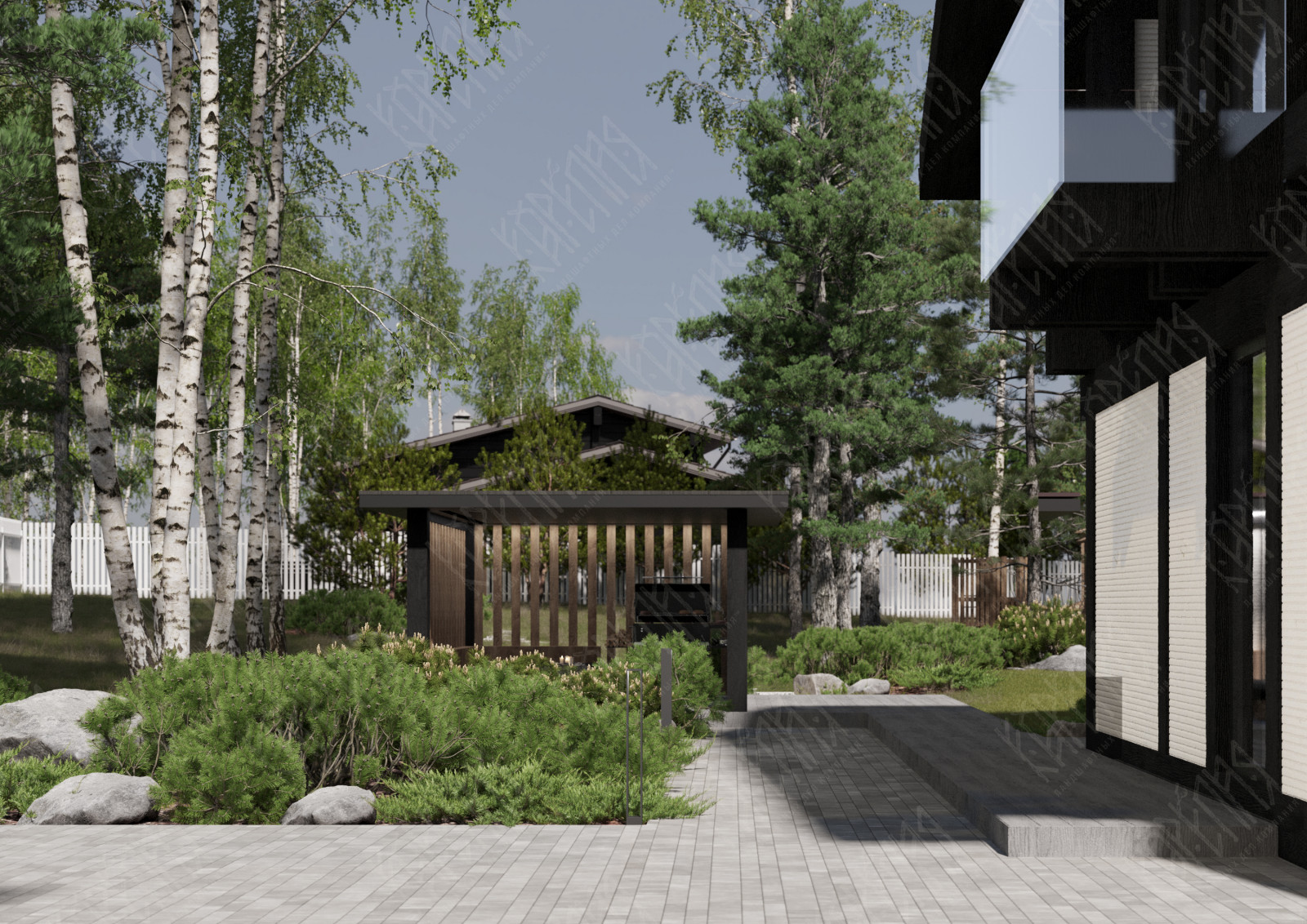 Вид на вход в дом