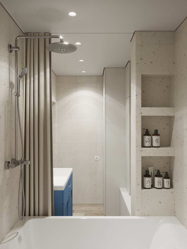 Интерьер квартиры с синими акцентами