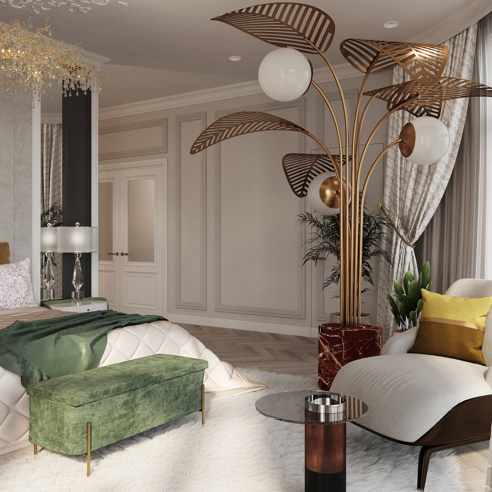 Спальня в современной классике