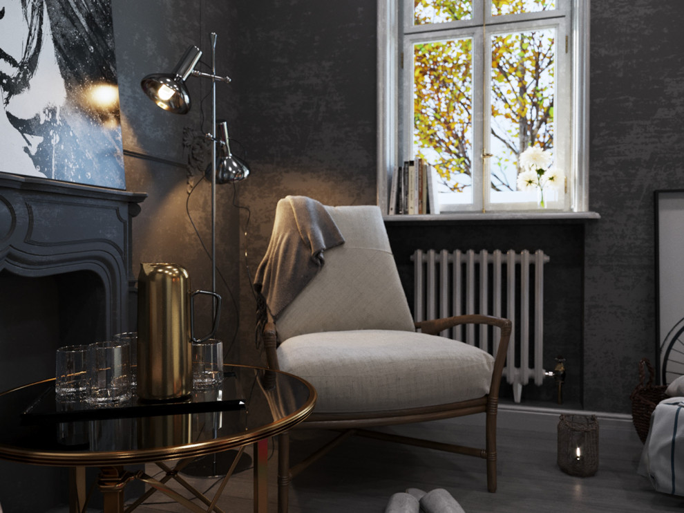 Спальня в темных тонах