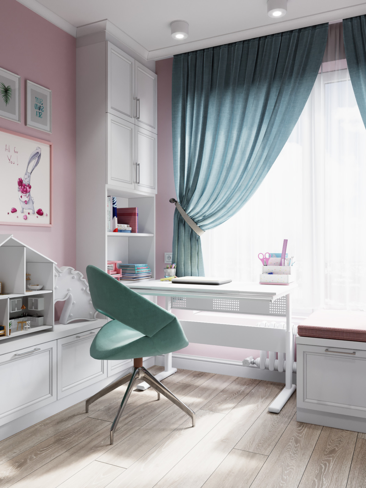 Квартира в голубых тонах в Новой Боровой