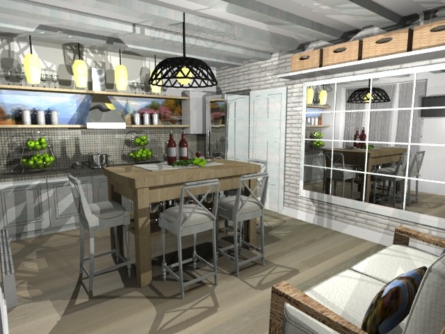 гостиное пространство в бане 6/6м