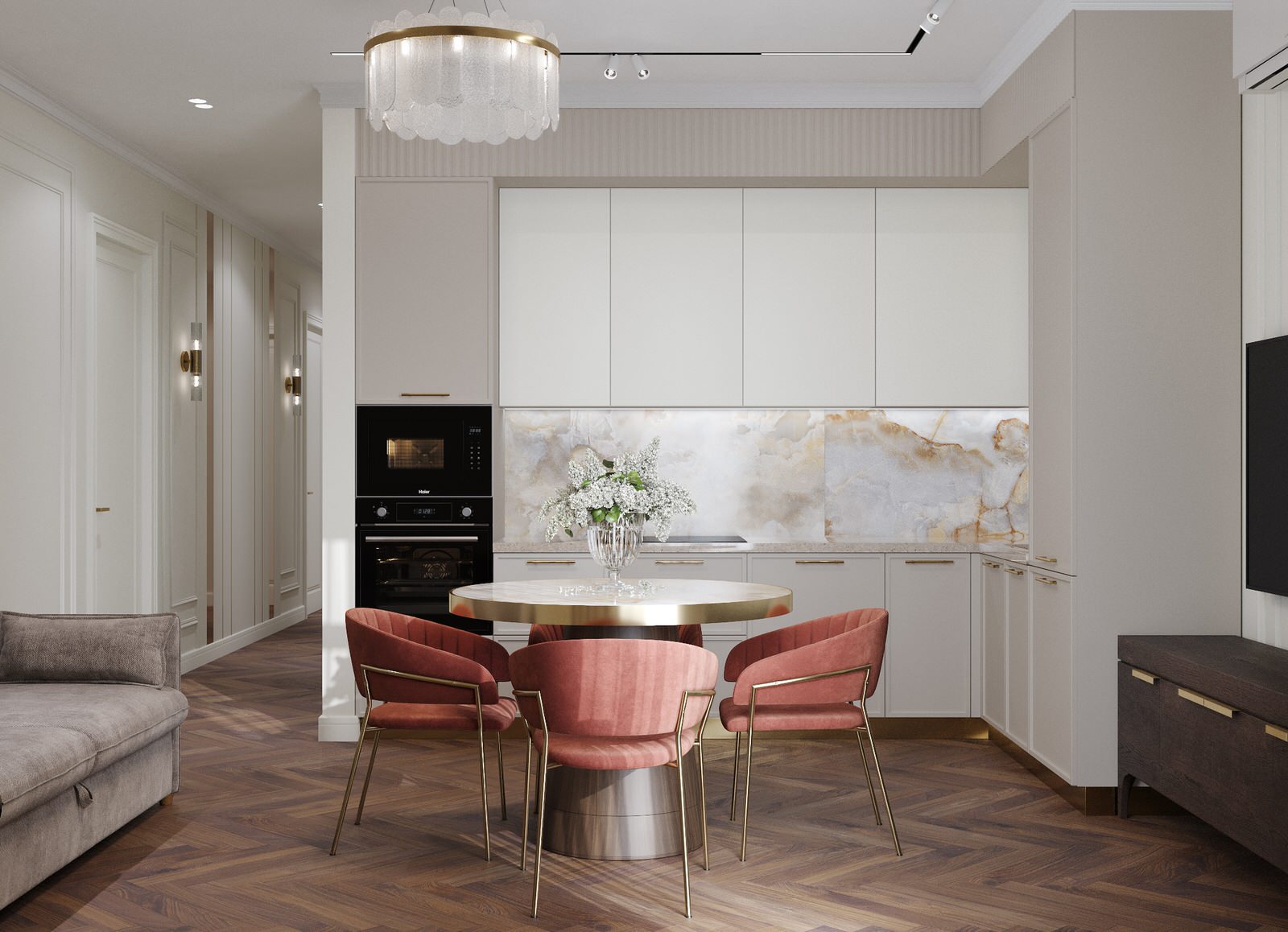 Обложка проекта: Трехкомнатная квартира в стиле современная классика