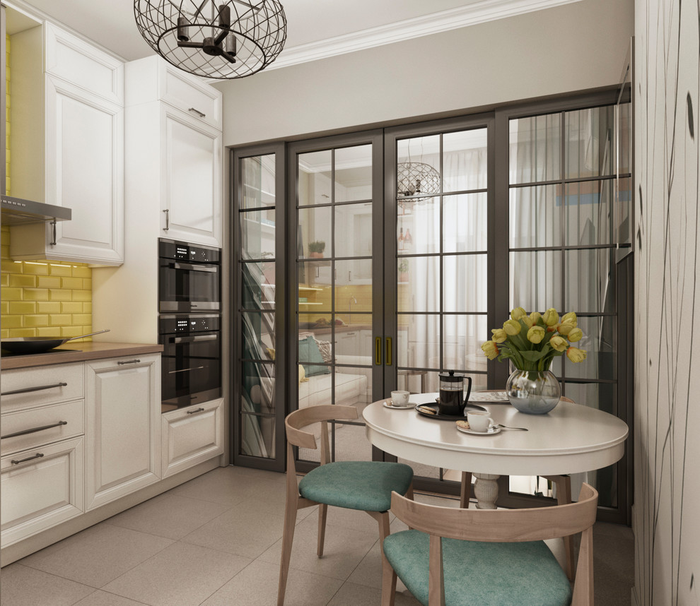 Проект кухни-гостиной площадью 14 м² для семьи из двух человек.