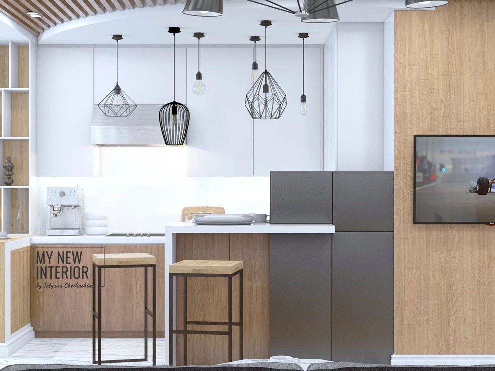 Обложка проекта: Дизайн квартиры студии 43 кв.м. в стиле минимализм