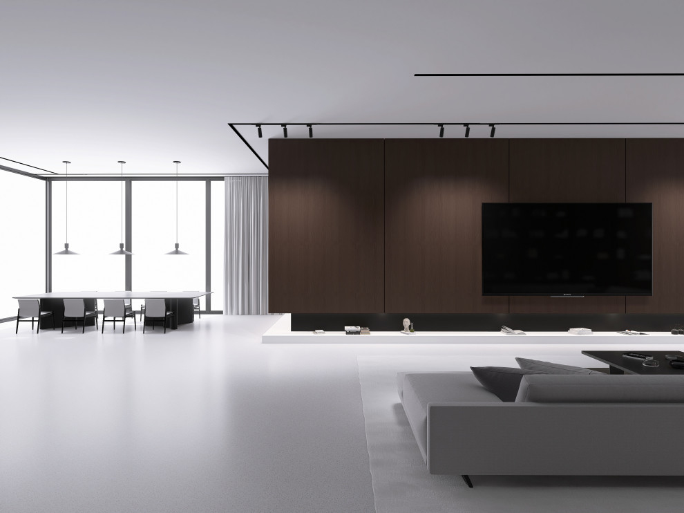 Обложка проекта: Минималистичный дизайн-проект. Интерьер обладает большим количеством свободного