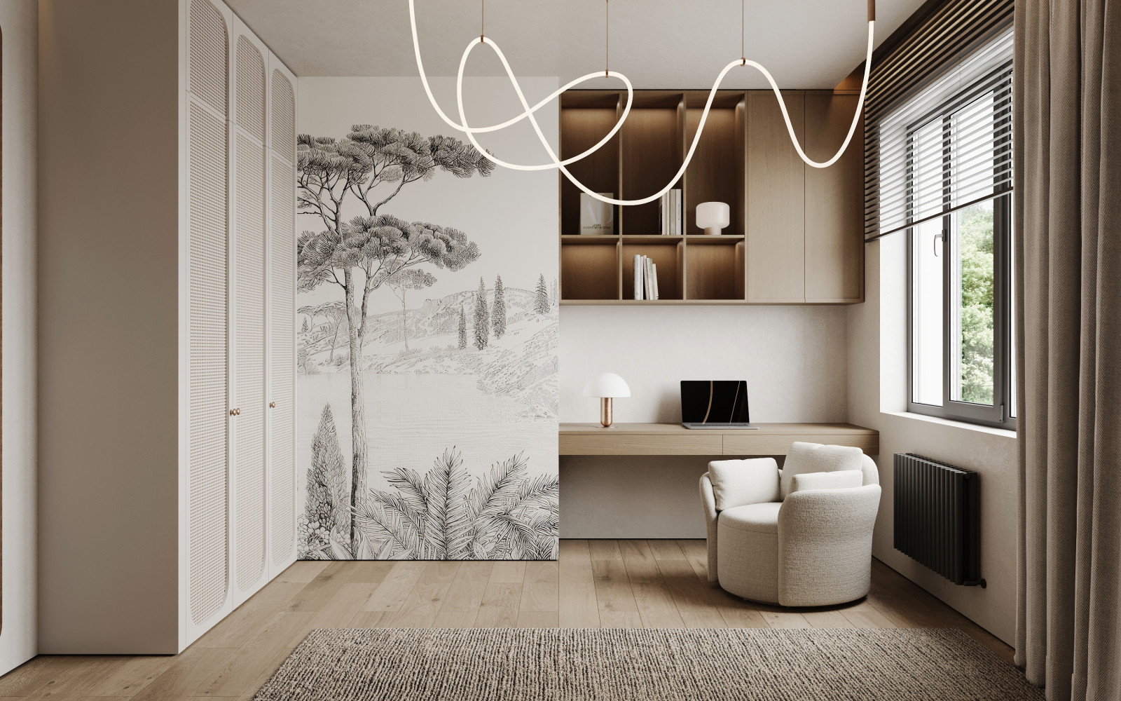 Коттедж (240 кв). Гостевая комната + кабинет