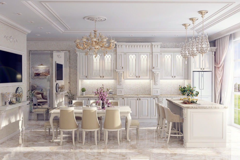 Обложка проекта: Гостиная с кухней в стиле классицизм