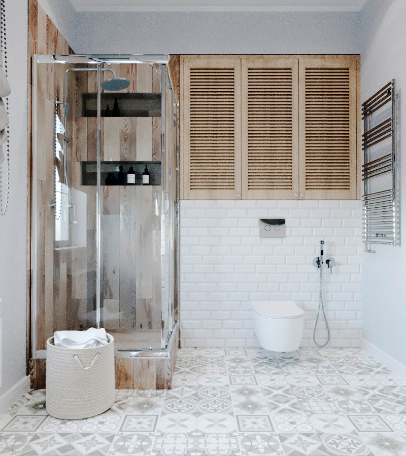 дизайн ванной комнаты в скандинавском стиле