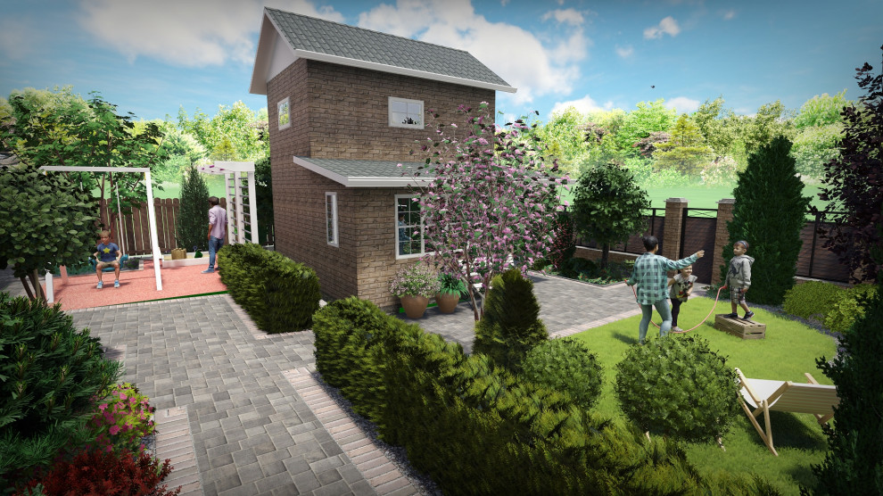 Ландшафтный проект с террасированием участка