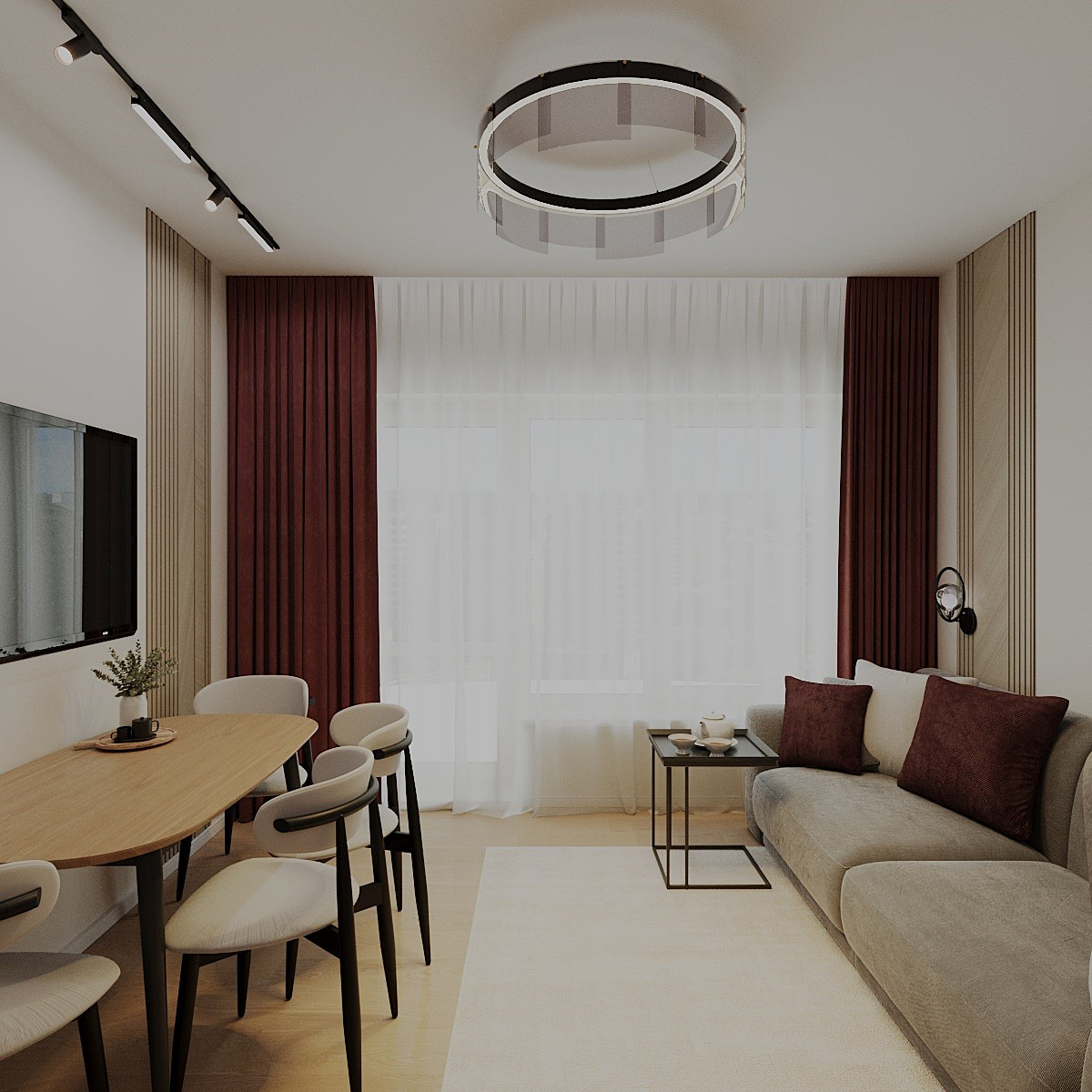 Семейная гармония: тёплый интерьер с яркими акцентами