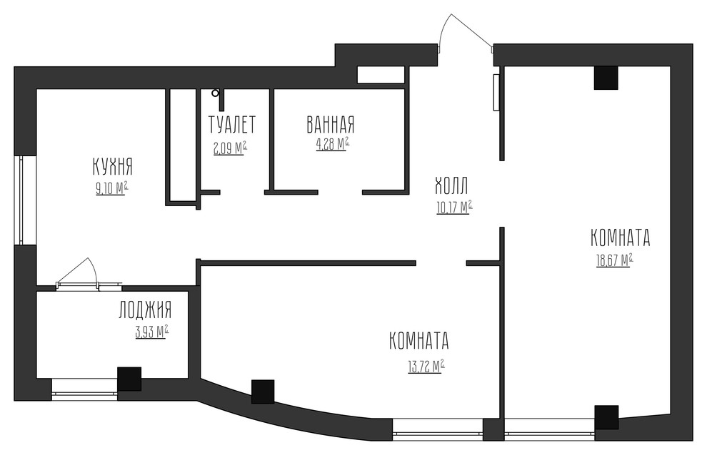 Houzz тур: Квартира в Белгороде с керамогранитом на стенах