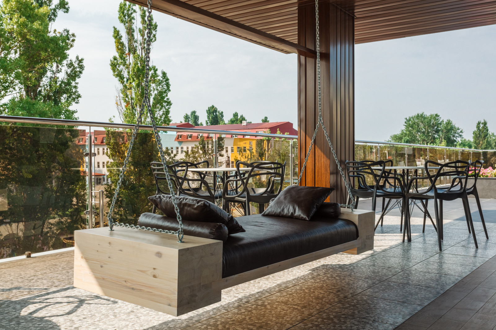 Лаунж зона на крыше.