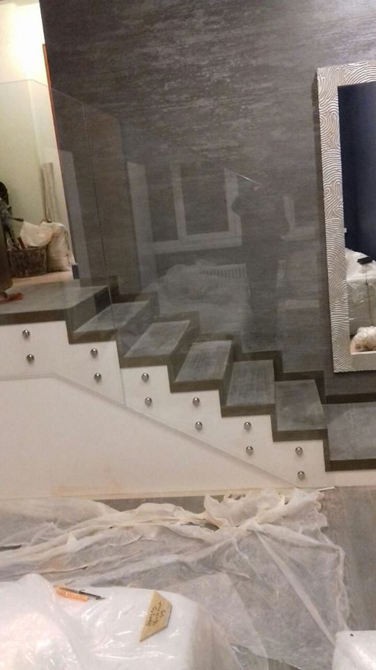 Лестничные ограждения из стекла.