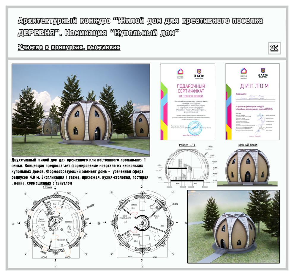 Обложка проекта: Конкурсный проект "Купольный дом"