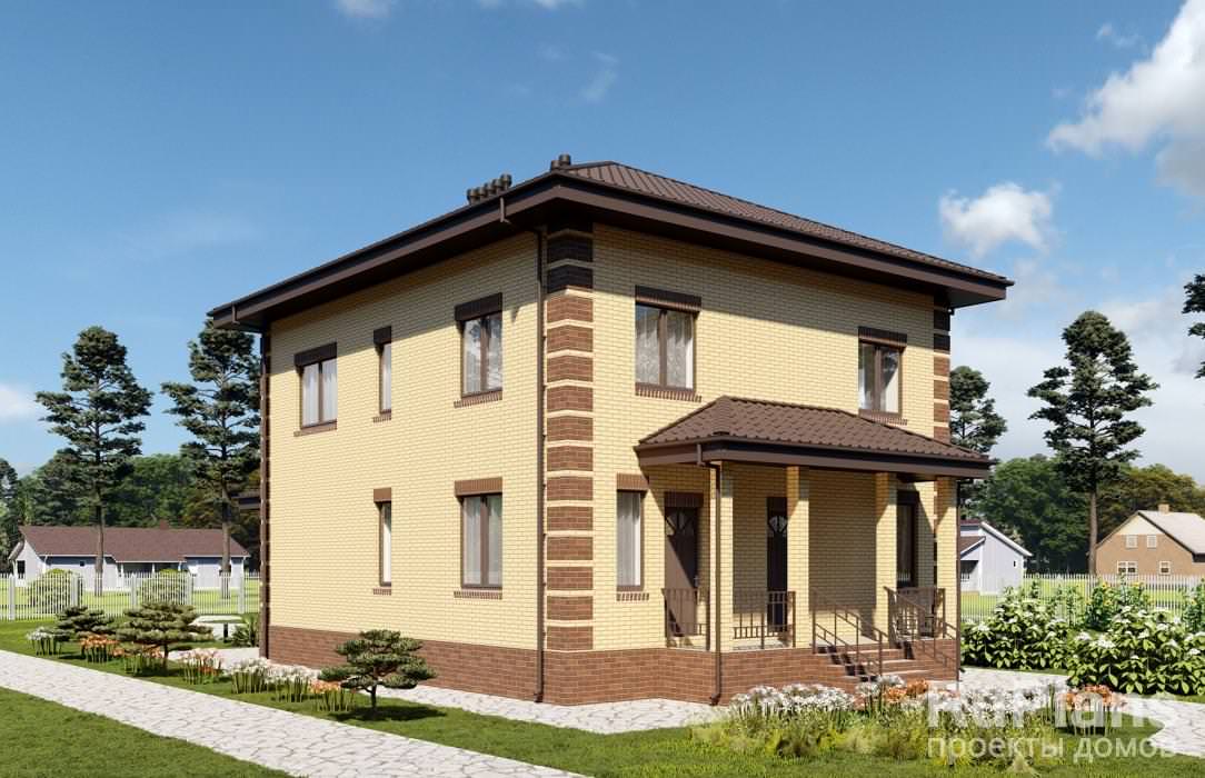 Rg5980 - Проект индивидуального двухэтажного жилого дома с чердаком и террасами