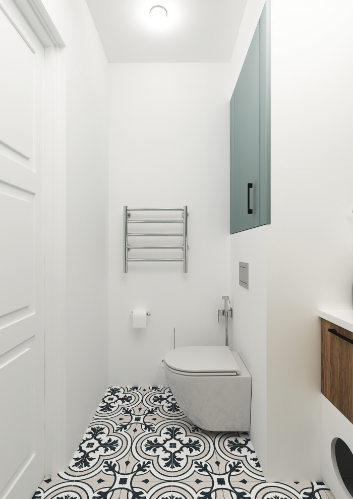 Душевая в бирюзовых тонах