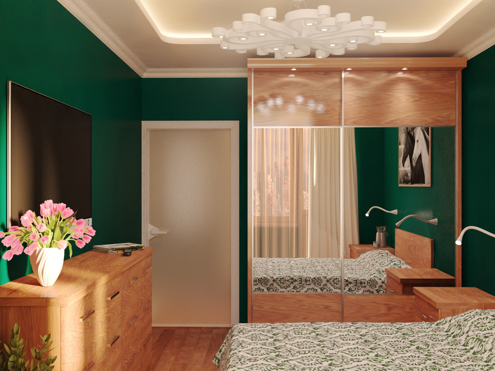 Мебель спальни и расстановка сохранена по просьбе заказчика