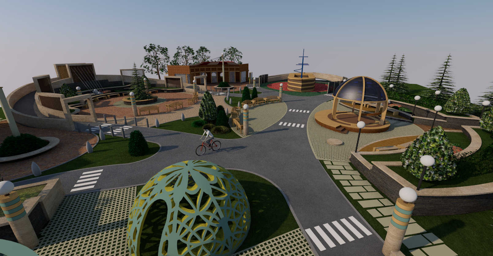 Элементы благоустройства жилого квартала